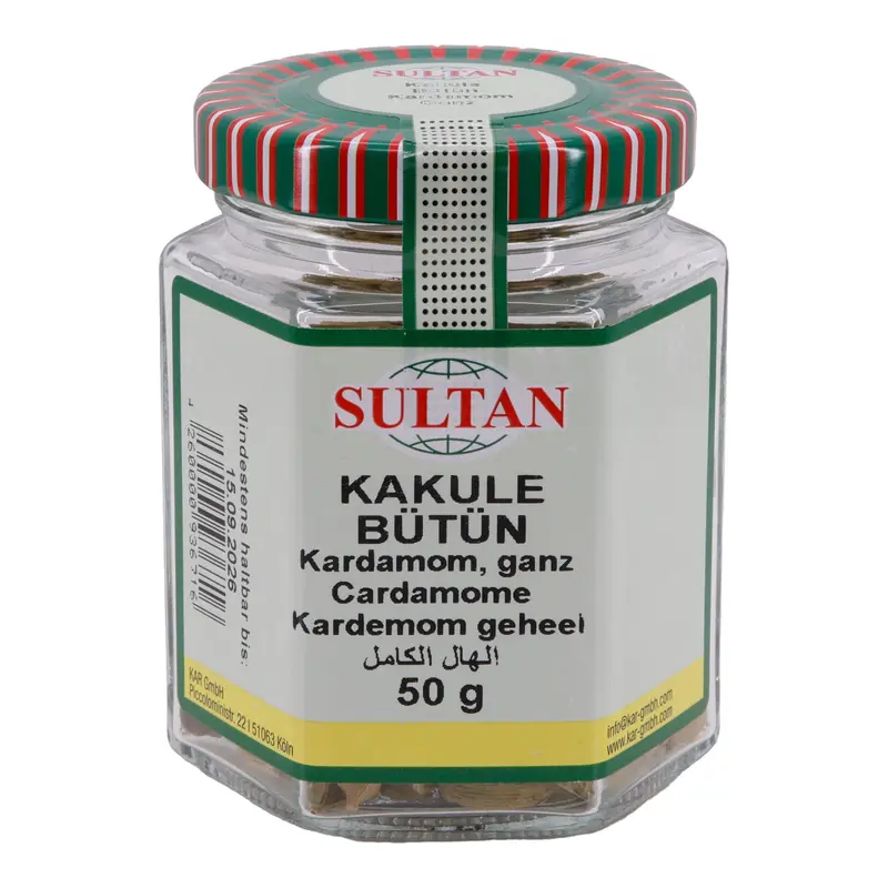 Kardamom Sultan | Ganzer Kardamom | Vielseitiges Aroma für Süßspeisen & herzhafte Gerichte | 50 g