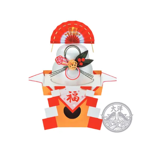 Kazaritsuke No Tema Nashi Kagami Mochi 4p (Runder Reiskuchen)
