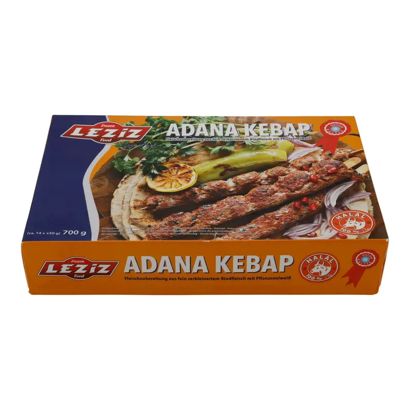 Kebab Leziz | Adana Kebap | Rindfleischspieße, tiefgefroren | 700 g