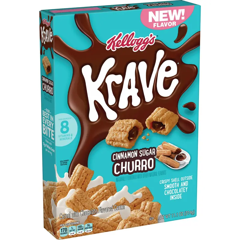 Kellogg's - Cereal "Krave Cinnamon Sugar Churro" (314 g)