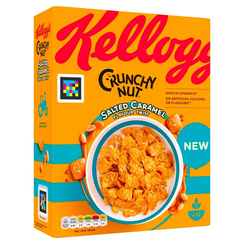 Kellogg's Crunchy Nut Salted Caramel, Müsli mit Erdnüssen und gesalzenem Karamell, 375g