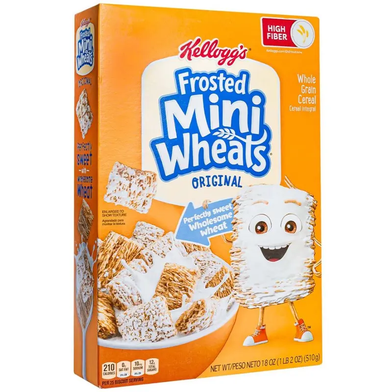 Kellogg's Frosted Mini Wheats Cereal, Vollkorngetreide mit Glasur, 510g