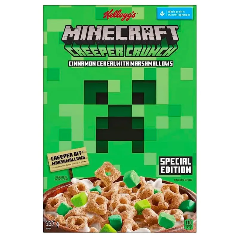 Kellogg's Minecraft Creeper Crunch, Zimtflocken mit marshmallow 227g