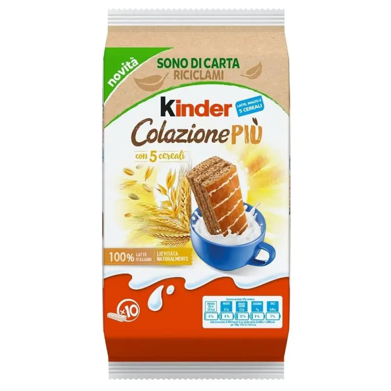 Kinder Frühstück Plus, 10 Snacks mit Getreide und Kakaocreme à 29g