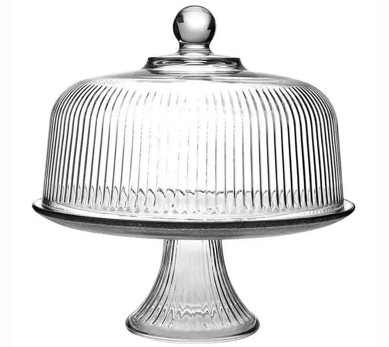 Kuchenplatte mit Haube aus Glas von Anchor Hocking (zweiteilig)