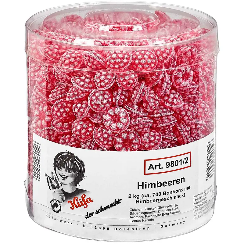 Küfa Himbeeren Fruchtbonbons, 700 Stück - 2kg