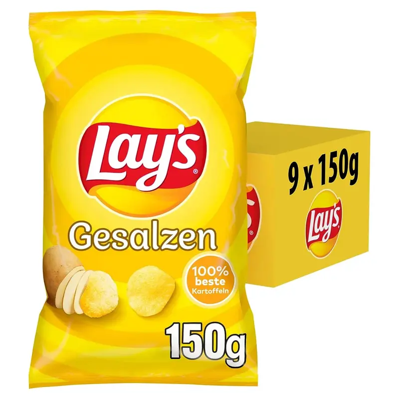 Lay's Gesalzen Chips 9 x 150g