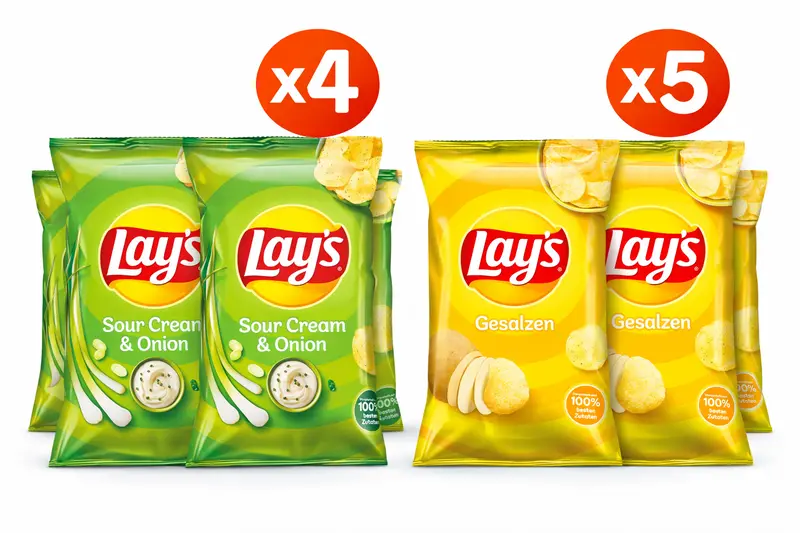 Lay's Gesalzen und Lay's Sour Cream & Onion Gemischt 9er Karton