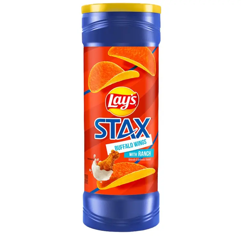 Lay's Stax Buffalo Wings mit Ranch, Chips mit Huhn und Knoblauch, 155,9g