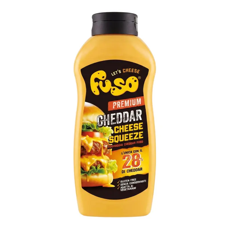 Let's Cheese Fuso Premium Cheddar Cheese Squeeze, geschmolzener Cheddar-Käse in der 950-g-Packung