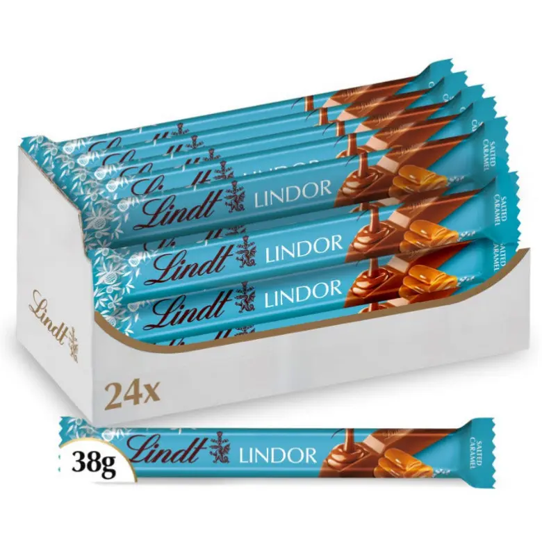 Lindt Lindor Salted Caramel Sticks 24 x 38g