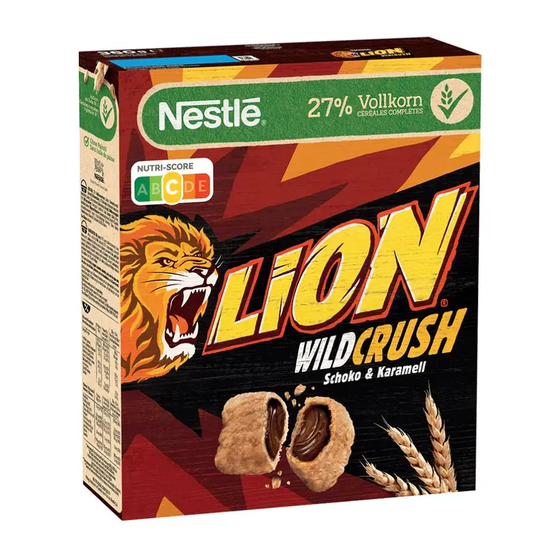 Lion Wild Crush, mit Kakaocreme gefüllte Cerealien, 360g