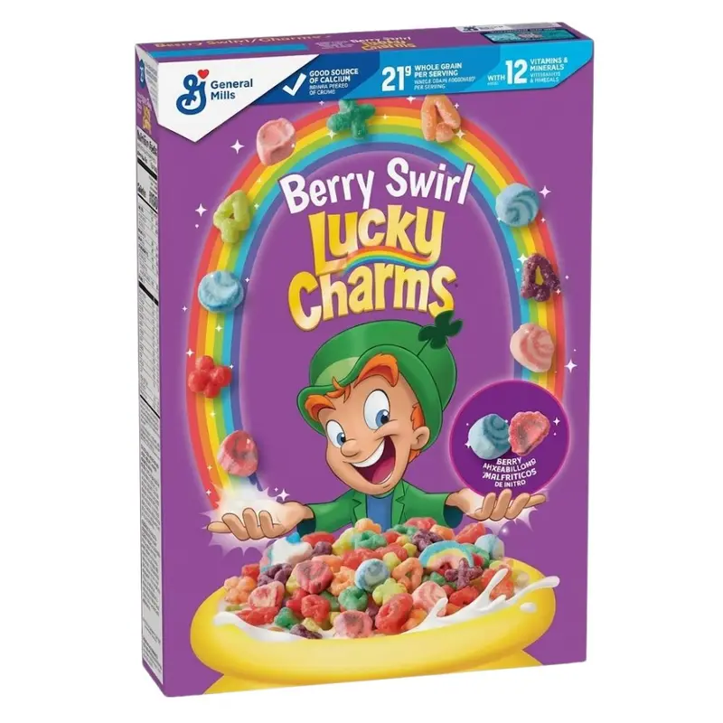 Lucky Charms Berry Swirl, Cerealien mit Marshmallows mit Beeren-Geschmack 309g
