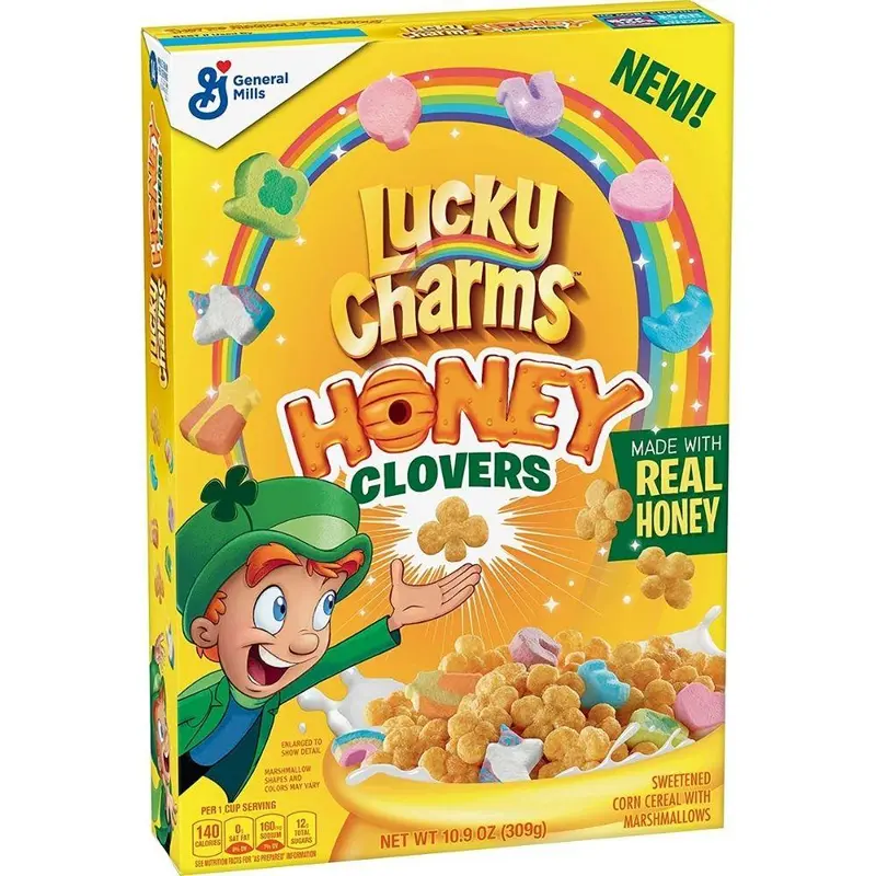 Lucky Charms Honey Clovers, Honiggetreide mit marshmallow 309g