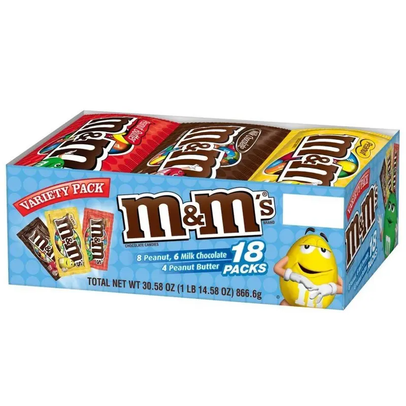M&M's Variety Pack, 3 gemischte Geschmacksrichtungen von M&M's in 18 Packungen à 866,6g