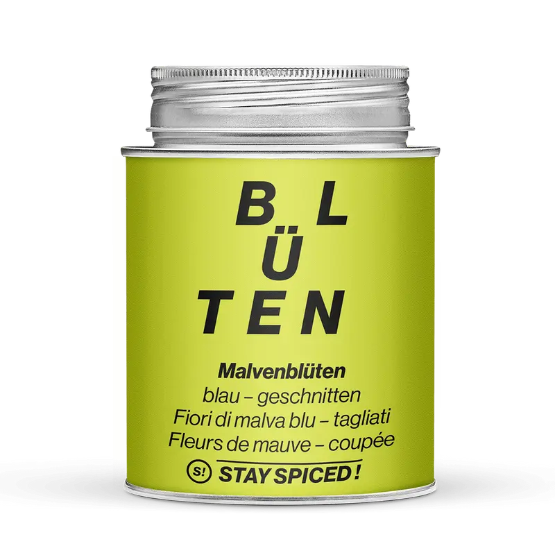 Malvenblüten blau geschnitten