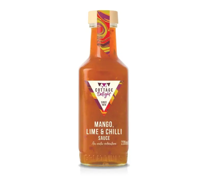 Mango, Lime & Chilli Sauce von Cottage Delight (220 ml Glasflasche)