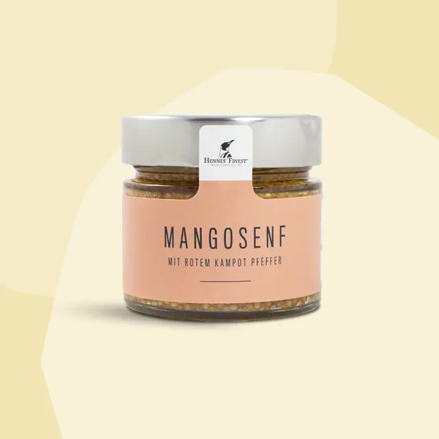 Mangosenf mit rotem Pfeffer