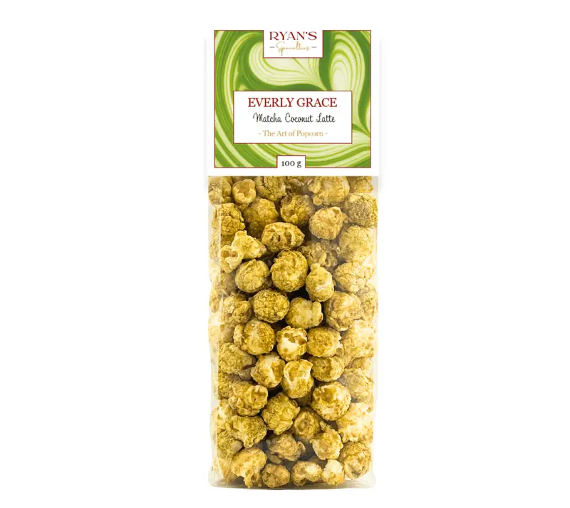 Matcha Coconut Latte Popcorn von Everly Grace (100 g-Beutel)