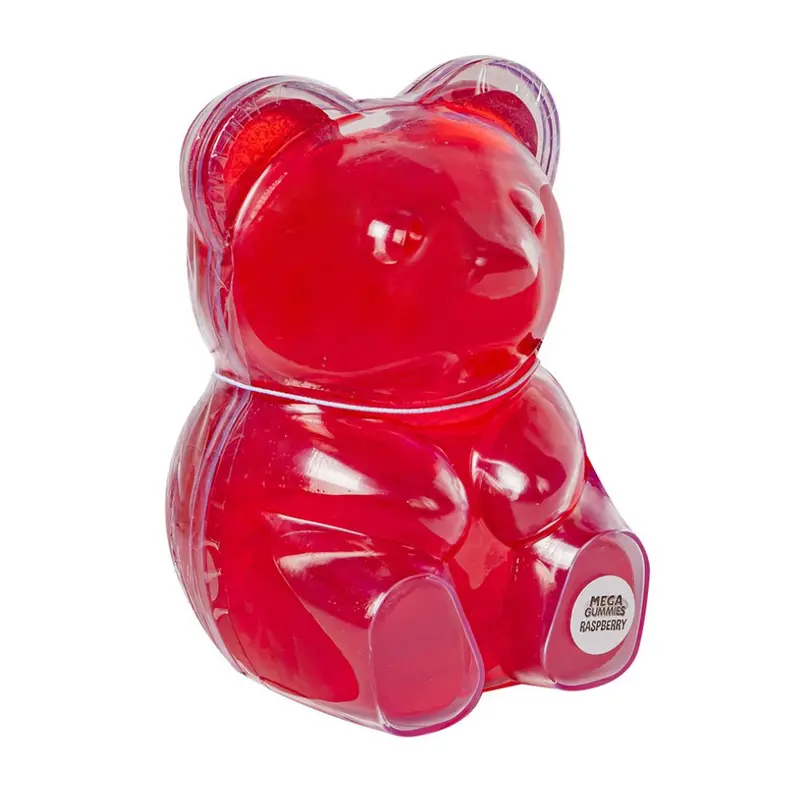 Mega Gummies Raspberry Bear, gummiartige Süßigkeit mit Himbeergeschmack in Bärenform, 350g