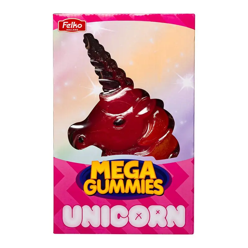 Mega Gummies Unicorn, riesige Süßigkeit in Form eines Einhorns von 600g
