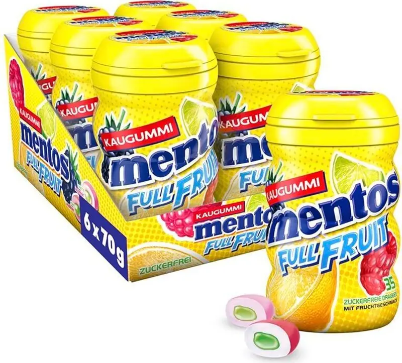 Mentos Kaugummi Full Fruit 6 x 70g