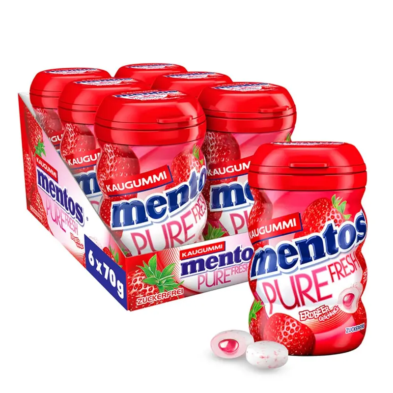 Mentos Kaugummi Pure Fresh Erdbeere 6 x 70g