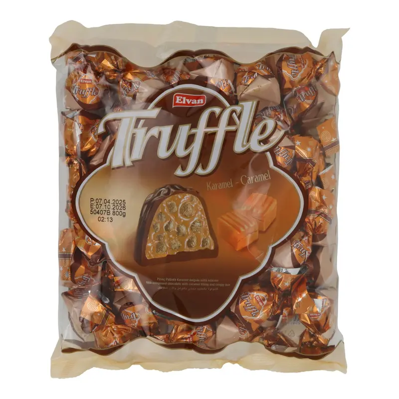 Milchschokolade Elvan Truffle Karamell | Schokolade | mit Karamellfüllung und Puffreis | 800 g Beutel