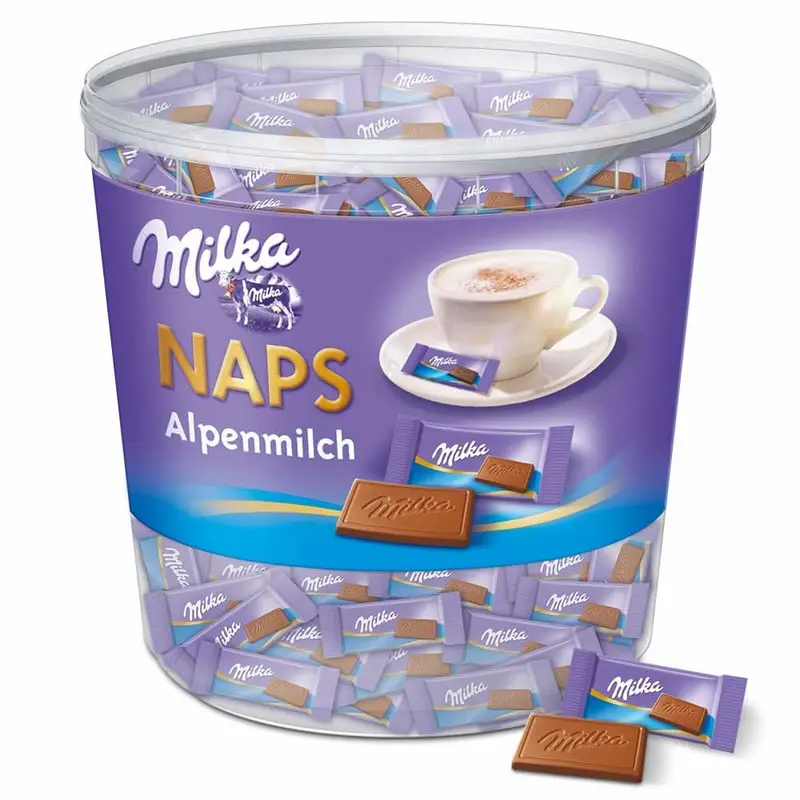 Milka Naps Alpenmilch, Mini-Schokoladentäfelchen 1kg