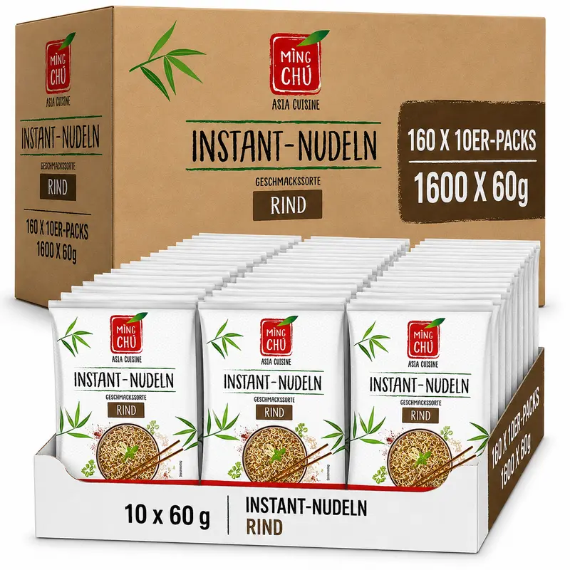 Ming Chu Instant-Nudeln Rind, Multipack
