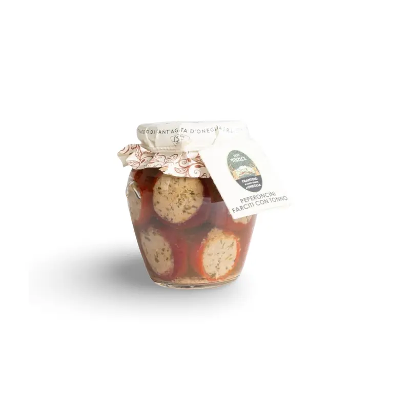 Mit Thunfisch und Sardellen gefüllte Paprika PEPERONCINI FARCITI CON TONNO, 180gr