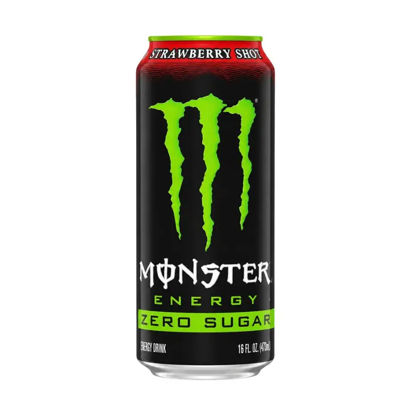 Monster Energy Strawberry Shot Zero Sugar, Energy-Drink mit Erdbeergeschmack in der 473-ml-Dose