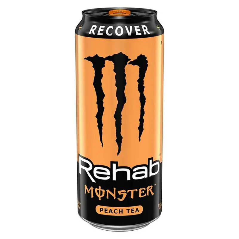 Monster Rehab Peach Tee, energy drink Pfirsichgeschmack 458 ml | Leicht beschädigte Dose