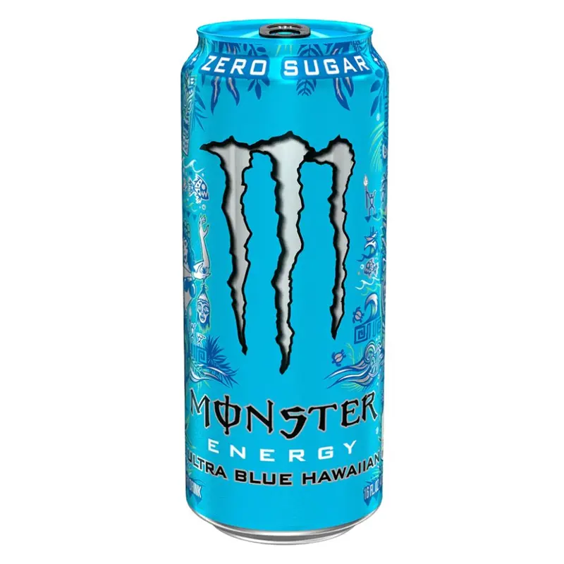 Monster Ultra Blue Hawaiian, energy drink mit Himbeer- und tropischen Früchtegeschmack, 473 ml