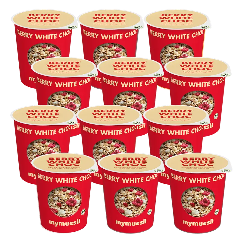 mymuesli Portionsbecher Berry White Choc 12er Pack
