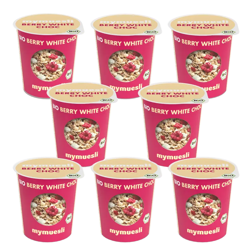 mymuesli Portionsbecher Berry White Choc 8er Pack