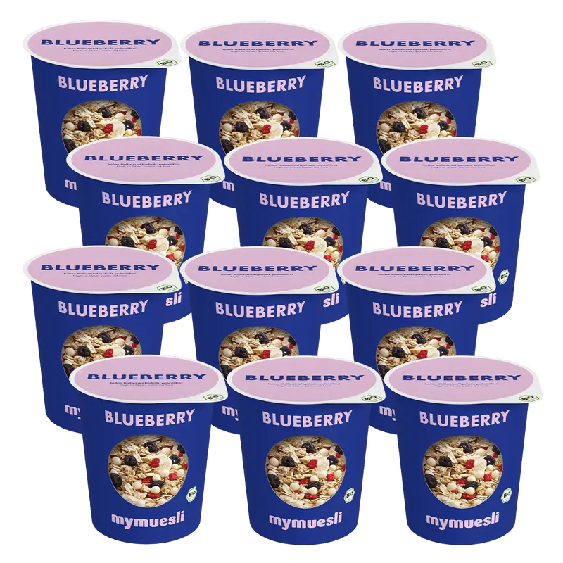mymuesli Portionsbecher Blueberry 12er Pack