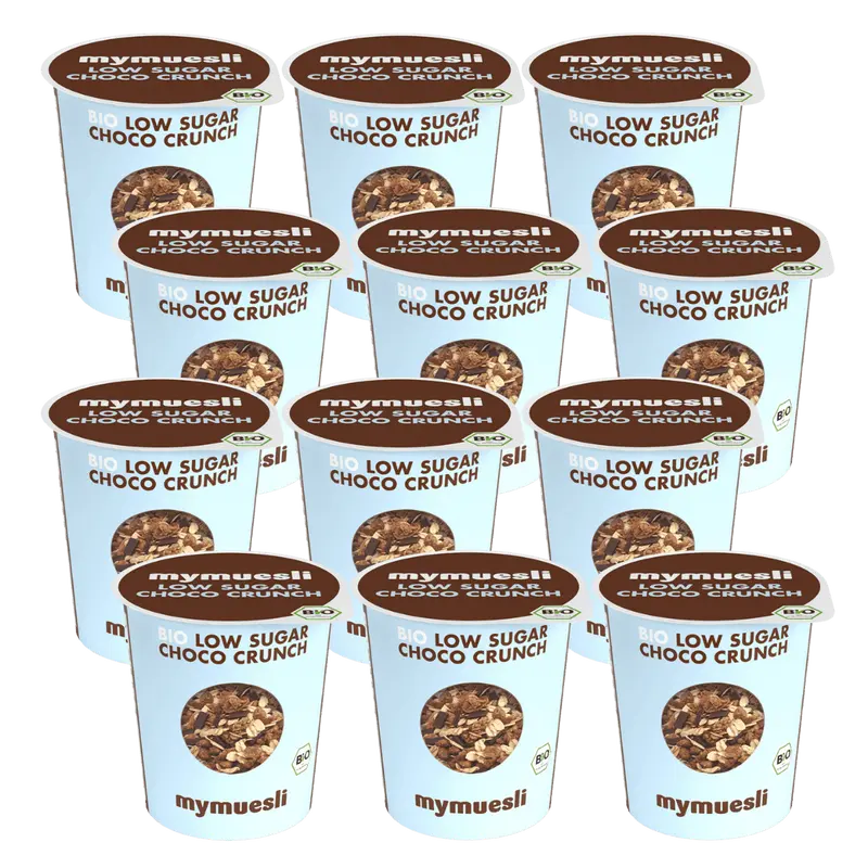 mymuesli Portionsbecher Low Sugar Choco Crunch 12er Pack