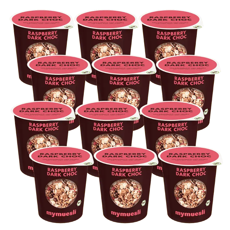 mymuesli Portionsbecher Raspberry Dark Choc 12er Pack