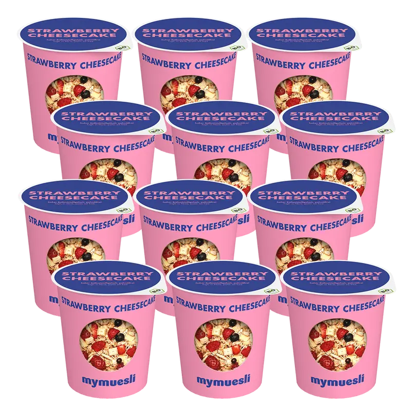 mymuesli Portionsbecher Strawberry Cheesecake 12er Pack
