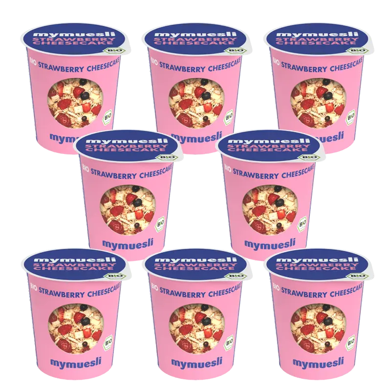 mymuesli Portionsbecher Strawberry Cheesecake 8er Pack