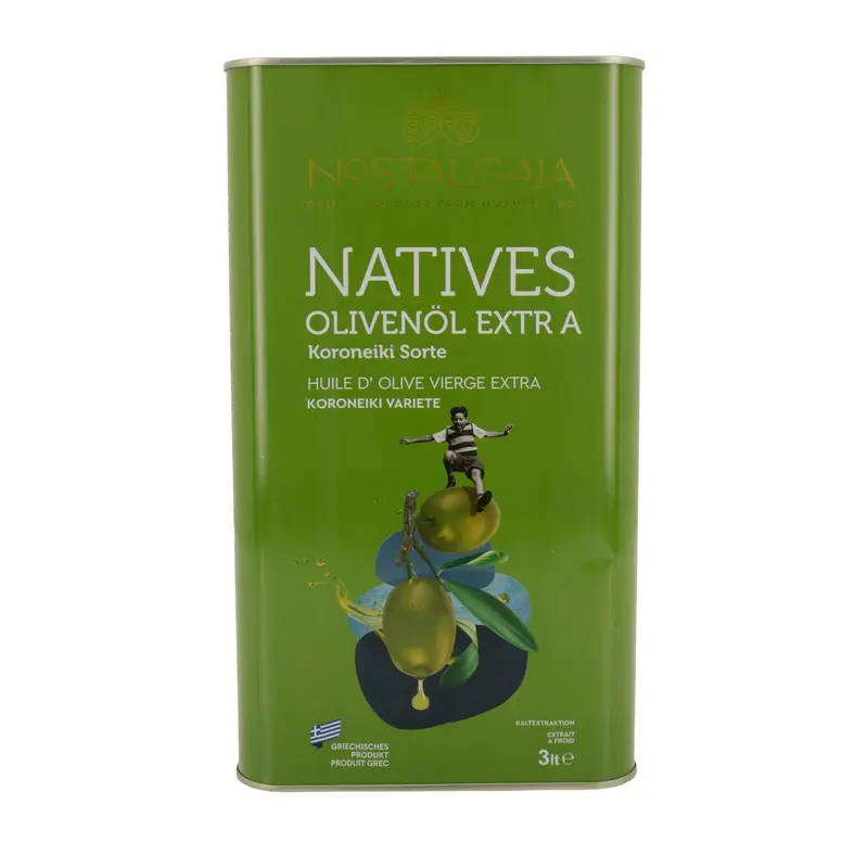 Natives Olivenöl extra | Nostalgia | Koroneiki Sorte | 3 Liter – kaltgepresst, griechisches Produkt