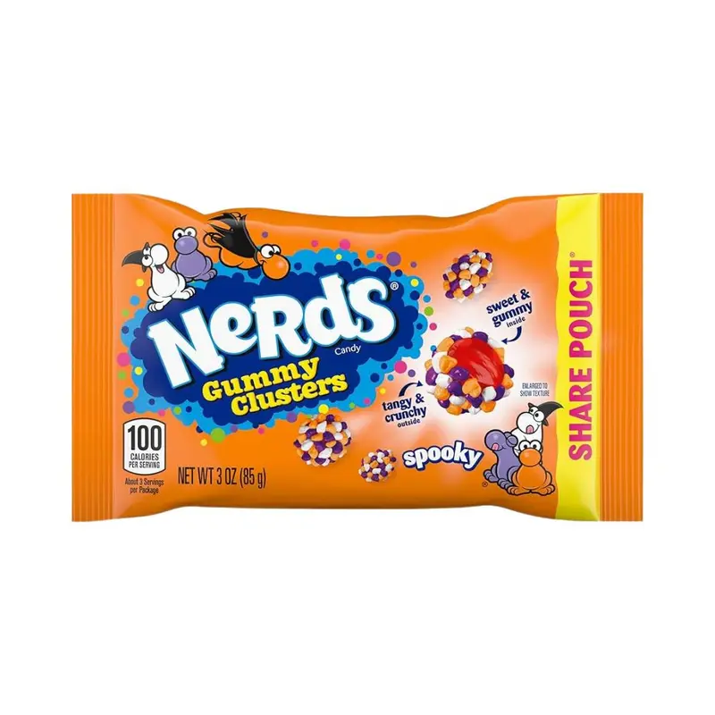 Nerds Gummy Clusters Spooky, fruchtige Gummibonbons mit einem Gewicht von 85g