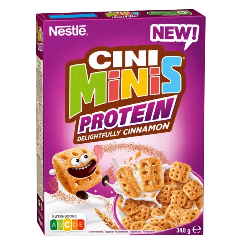 Nestlé Cini Minis Protein Cinnamon, Protein-Cerealien mit Zimngeschmack, 340 g