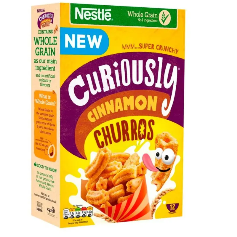 Nestlé Curiously Cinnamon Churros, Zerealien mit Churros-Geschmack und Zimt, 360g