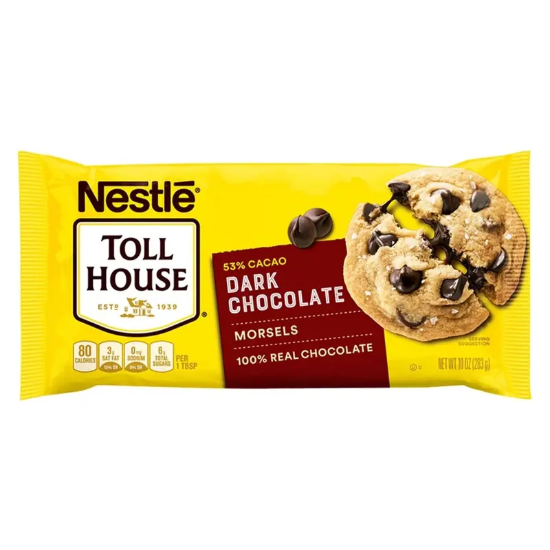Nestlé Toll House Dark Chocolate Morsel, Schokoladenstückchen für Kekse, 283g
