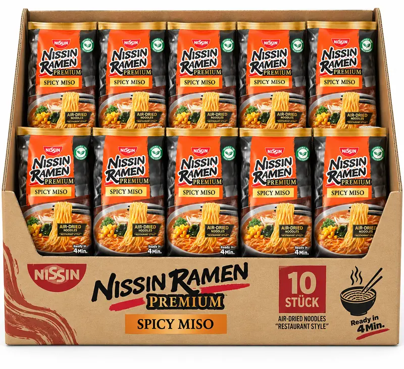 Nissin Ramen Premium Spicy Miso - Vegetarisch, Multipack