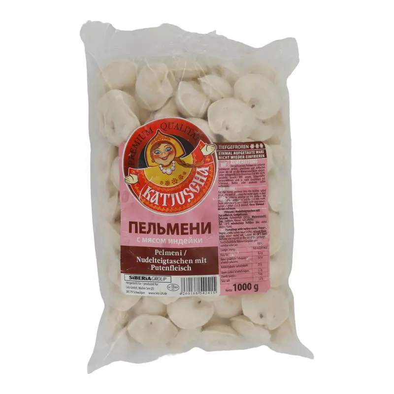 Nudelteigtaschen Katjuscha | Mit Putenfleisch | Russisch, tiefgefroren | 1000 g