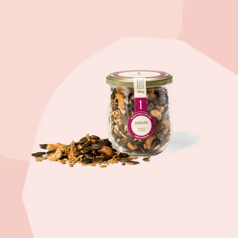 Nussmischung Cashewkerne-Kürbiskerne mit Sumach Zwiebel