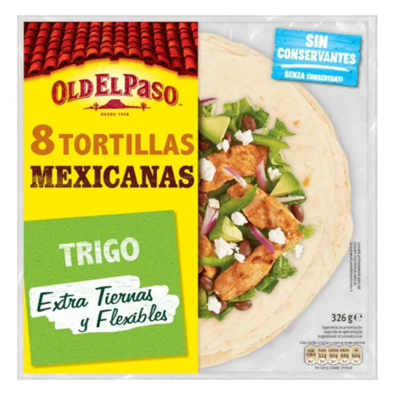 Old El Paso Mexikanische Weizentortillas, 8 Tortillas à 320g